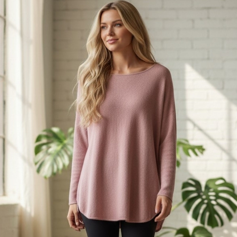 Charter Club Luxury Cashmere Sweater in Dusty Blush Pink